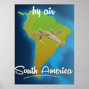 Per vliegtuig naar Zuid-Amerika Reisposter Poster