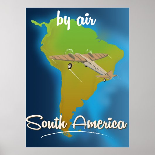Per vliegtuig naar Zuid-Amerika Reisposter Poster (Voorkant)