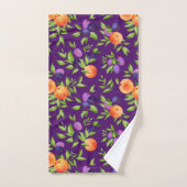 Peraches Plums Paars Cute Fruit Botanische Patroon Bad Handdoek (Handdoek)