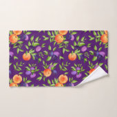 Peraches Plums Paars Cute Fruit Botanische Patroon Bad Handdoek (Handdoek)