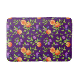 Peraches Plums Paars Cute Fruit Botanische Patroon Badmat