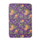 Peraches Plums Paars Cute Fruit Botanische Patroon Badmat (Voorkant Verticaal)