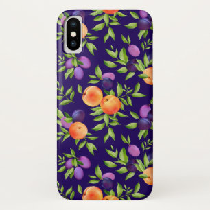 Peraches Plums Paars Cute Fruit Botanische Patroon Case-Mate iPhone Case