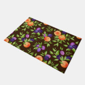 Peraches Plums Paars Cute Fruit Botanische Patroon Deurmat (Schuin)