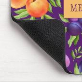 Peraches Plums Paars Cute Fruit Botanische Patroon Muismat (Hoek)