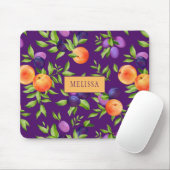 Peraches Plums Paars Cute Fruit Botanische Patroon Muismat (Met muis)
