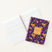 Peraches Plums Paars Cute Fruit Botanische Patroon Notitieboek (Binnen)