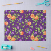 Peraches Plums Paars Cute Fruit Botanische Patroon Tissuepapier (Craft)