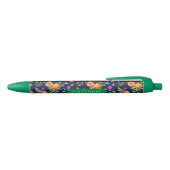 Peraches Plums Paars Cute Fruit Botanische Patroon Zwarte Inkt Pen (Bovenkant)