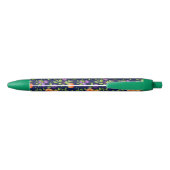 Peraches Plums Paars Cute Fruit Botanische Patroon Zwarte Inkt Pen (Achterkant)