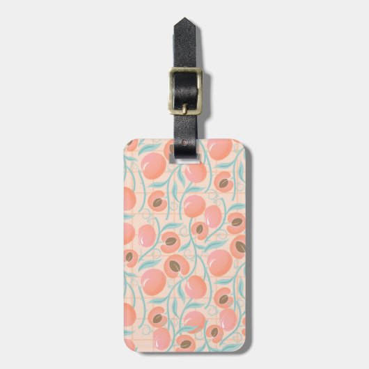 Perachy Blooms Boho Pattern Peach Bagagelabel (Voorkant verticaal)