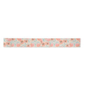 Perachy Blooms Boho Pattern Peach Satijnen Lint (Voorkant)