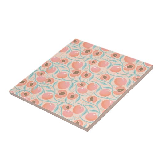 Perachy Blooms Boho Pattern Peach Tegeltje (Zijkant)
