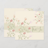 perachy crème en roze bedankkaart (Voorkant / Achterkant)