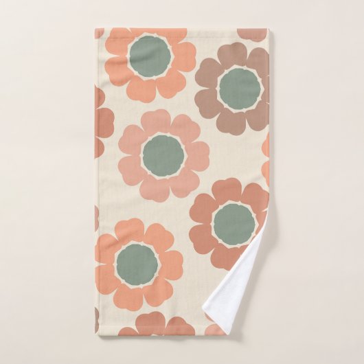 Perachy Neutral Floral Design Bad Handdoek (Handdoek)