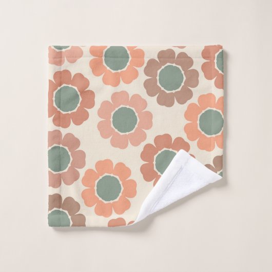 Perachy Neutral Floral Design Bad Handdoek (Wasdoekje)