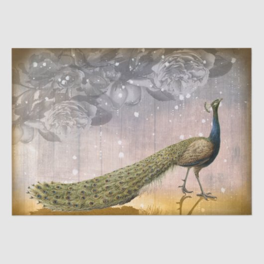  peracock- en Roos-debetpapier Tissuepapier (Voorkant)