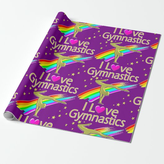 PERALIZED I LOVE GYMNASTICS DESIGN CADEAUPAPIER (Uitgerold)