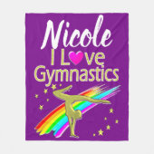 PERALIZED I LOVE GYMNASTICS DESIGN FLEECE DEKEN (Voorkant)
