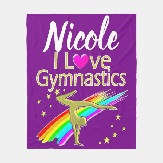 PERALIZED I LOVE GYMNASTICS DESIGN FLEECE DEKEN (Voorkant)