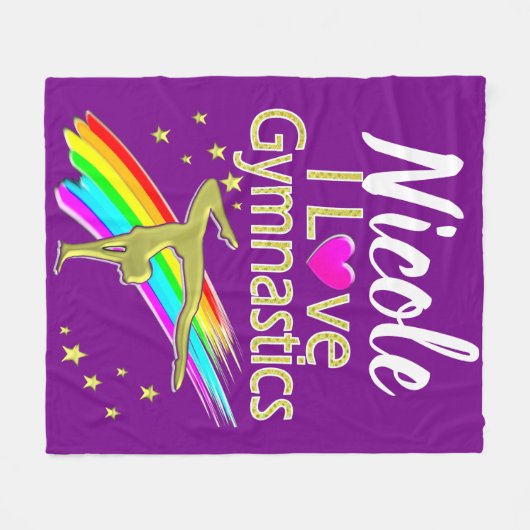 PERALIZED I LOVE GYMNASTICS DESIGN FLEECE DEKEN (Voorkant (Horizontaal))