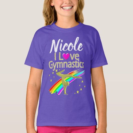 PERALIZED I LOVE GYMNASTICS DESIGN T-SHIRT (Voorkant)