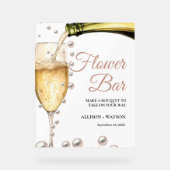 Perals en Prosecco vrijgezellenfeest bloembalk Tek Acryl Bord (Voorkant)