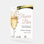 Perals en Prosecco vrijgezellenfeest bloembalk Tek Acryl Bord (Hoek)