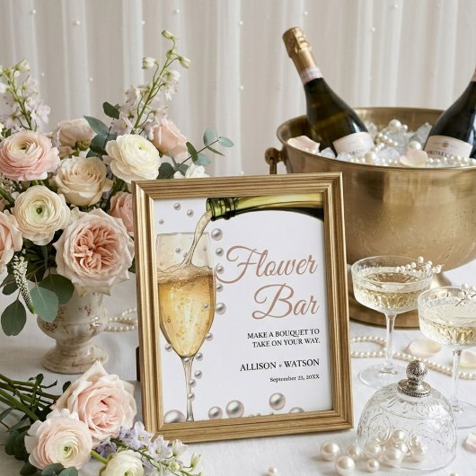 Perals en Prosecco vrijgezellenfeest bloembalk Tek Poster