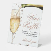 Perals en Prosecco vrijgezellenfeest bloembalk Tek Reclamebord Met Voetstuk (Voorkant)