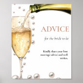 Perals & Prosecco vrijgezellenfeest parel Advies T Poster (Voorkant)