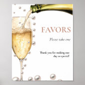 Perals & Prosecco vrijgezellenfeest parel Favors S Poster (Voorkant)