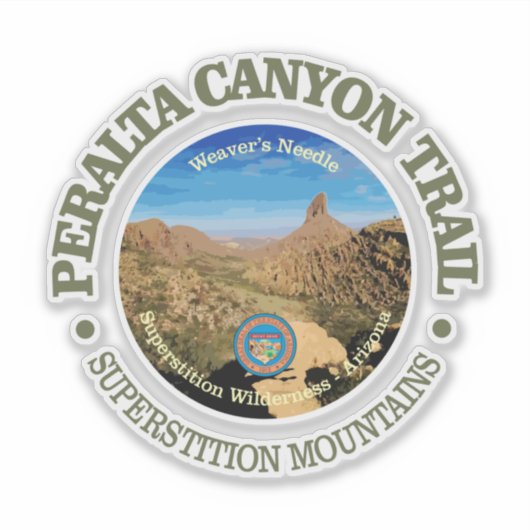 Peralta Canyon Trail Sticker (Voorkant)