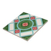 Peranakan-erfgoedtegelmandala – Levendig Nyonya Tegeltje (Zijkant)