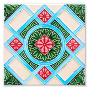 Peranakan Floral Tegels Foto Afdruk