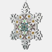 Peranakan Floral Tegels Tin Sneeuwvlok Ornament (Rechts)