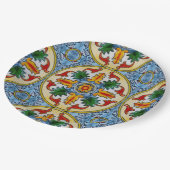 Peranakan Red Oranje Flower Green-verlof Papieren Bordje (Gekanteld)