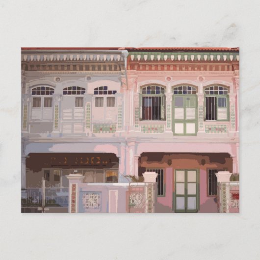 Peranakan Shophouses Briefkaart (Voorkant)