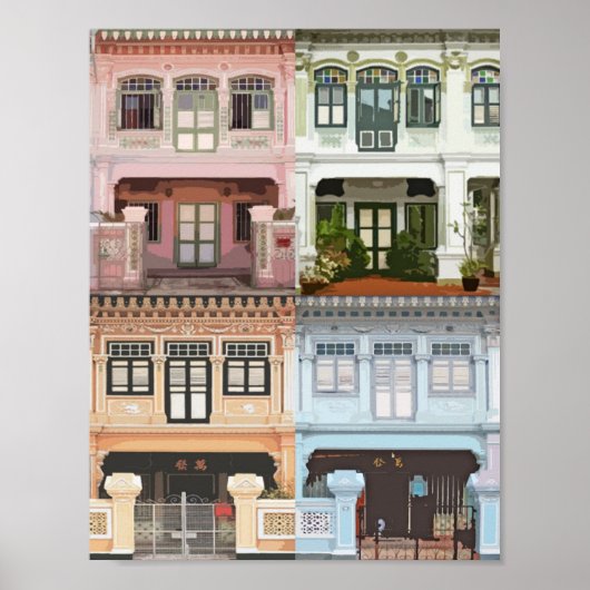 Peranakan Shophouses Poster (Voorkant)