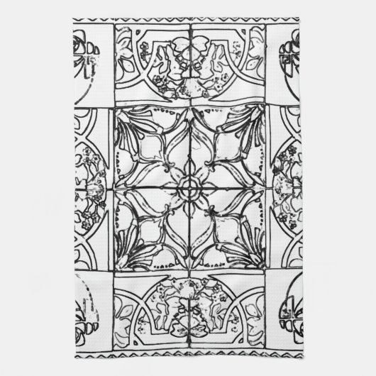 Peranakan Tile Towel Theedoek (Verticaal)