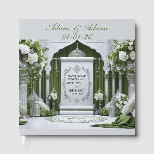Peraonalised Islamic Bridal Guest Book Gastenboek (Voorkant)