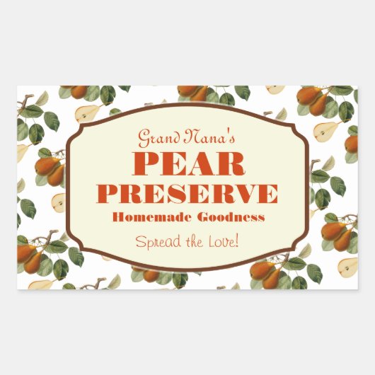 Perar Preserve Jam Label (Voorkant)