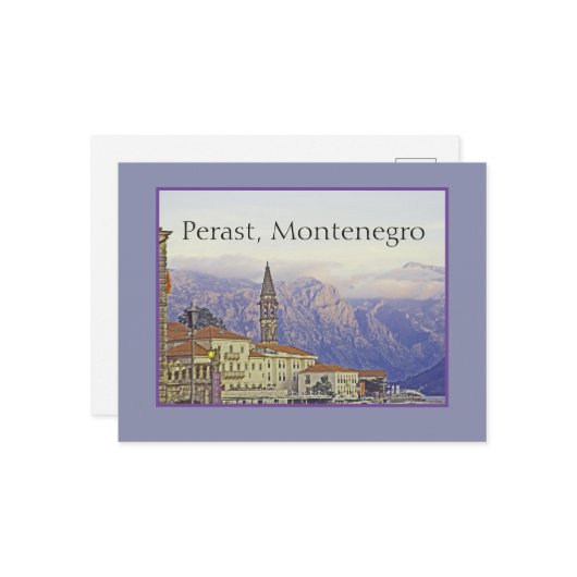 PERAST, MONTENEGRO BRIEFKAART (Voorkant / Achterkant in situ)