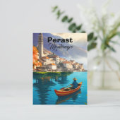 Perast Montenegro Reisprint, Perast Montenegro  Briefkaart (Staand voorkant)