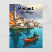 Perast Montenegro Reisprint, Perast Montenegro  Briefkaart (Voorkant)