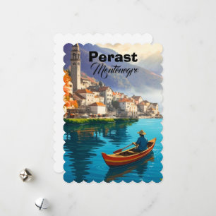 Perast Montenegro Reisprint, Perast Montenegro Feestdagenkaart