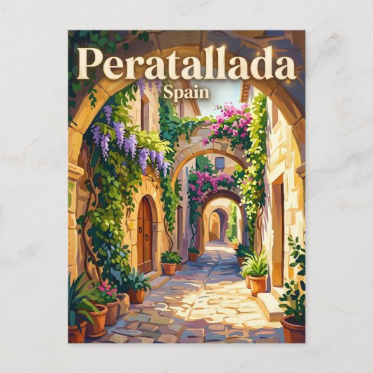 Peratallada Spanje Briefkaart (Voorkant)