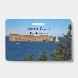 Percé Rock in de Golf van de Sint-Laurens Badge