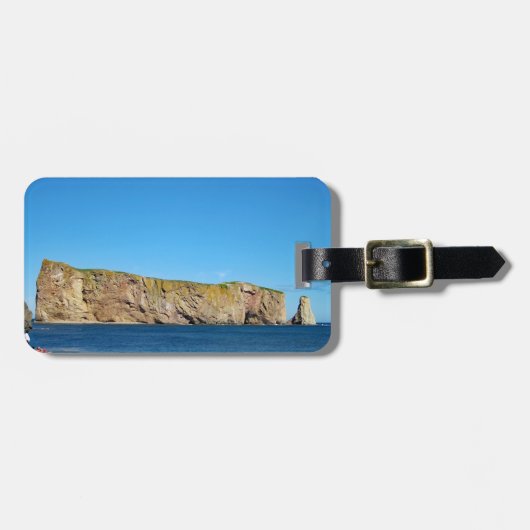 Percé Rock in de Golf van de Sint-Lawrence Bagagelabel (Voorkant horizontaal)