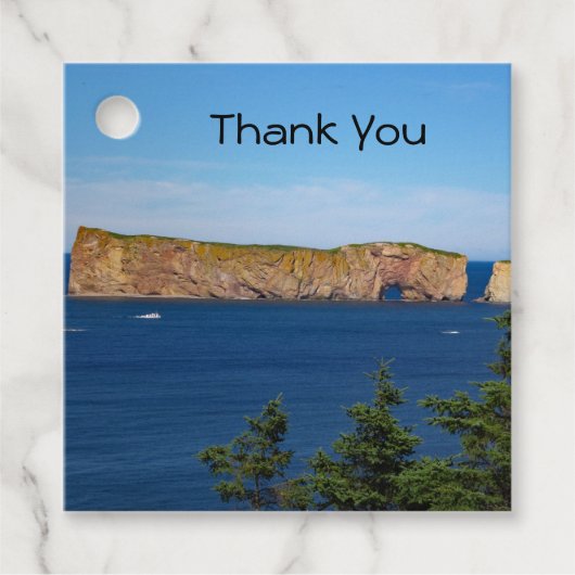 Percé Rock in de Golf van de St. Lawrence Bedankjes Labels (Voorkant)